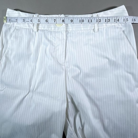 Worthington Petite Stretch White Shorts‎ with Black Vertical Dash Design Size 4P - Picture 11 of 14